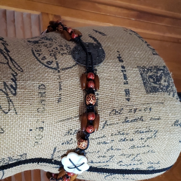 Zodiac bohemian tie belt. Beaded - Picture 6 of 10